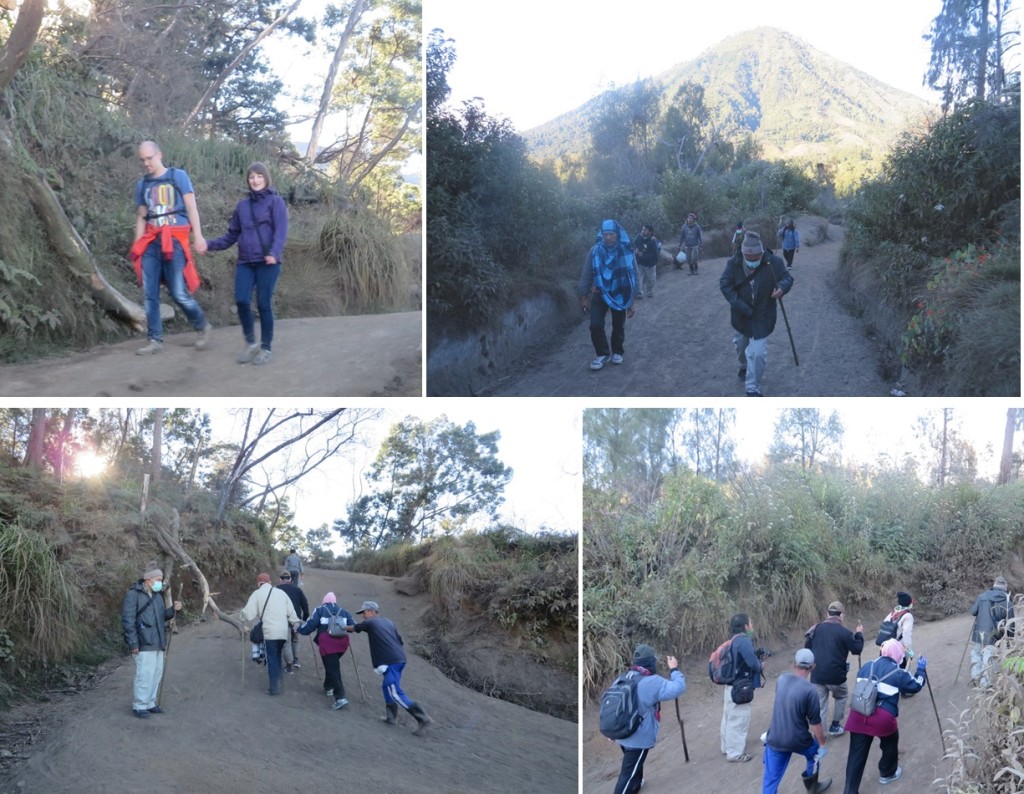 Jalan menanjak menuju puncak Ijen (koleksi pribadi)