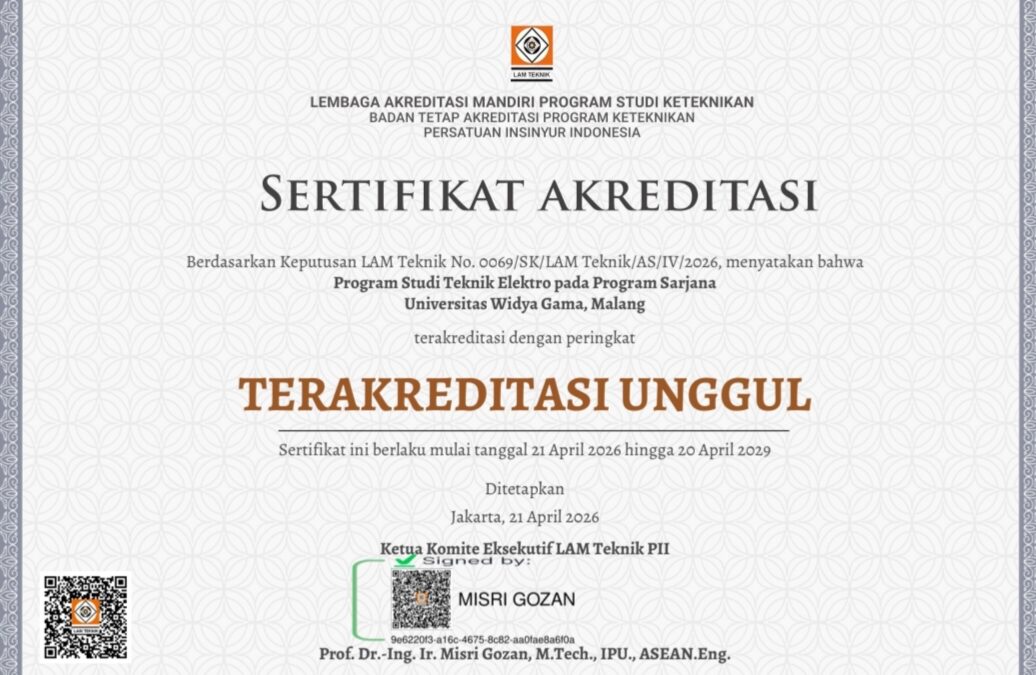UWG MALANG CETAK PRESTASI NASIONAL, PRODI TEKNIK ELEKTRO RAIH AKREDITASI UNGGUL