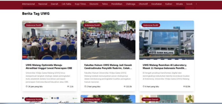 List berita publish dari artikel dosen UWG di media massa: